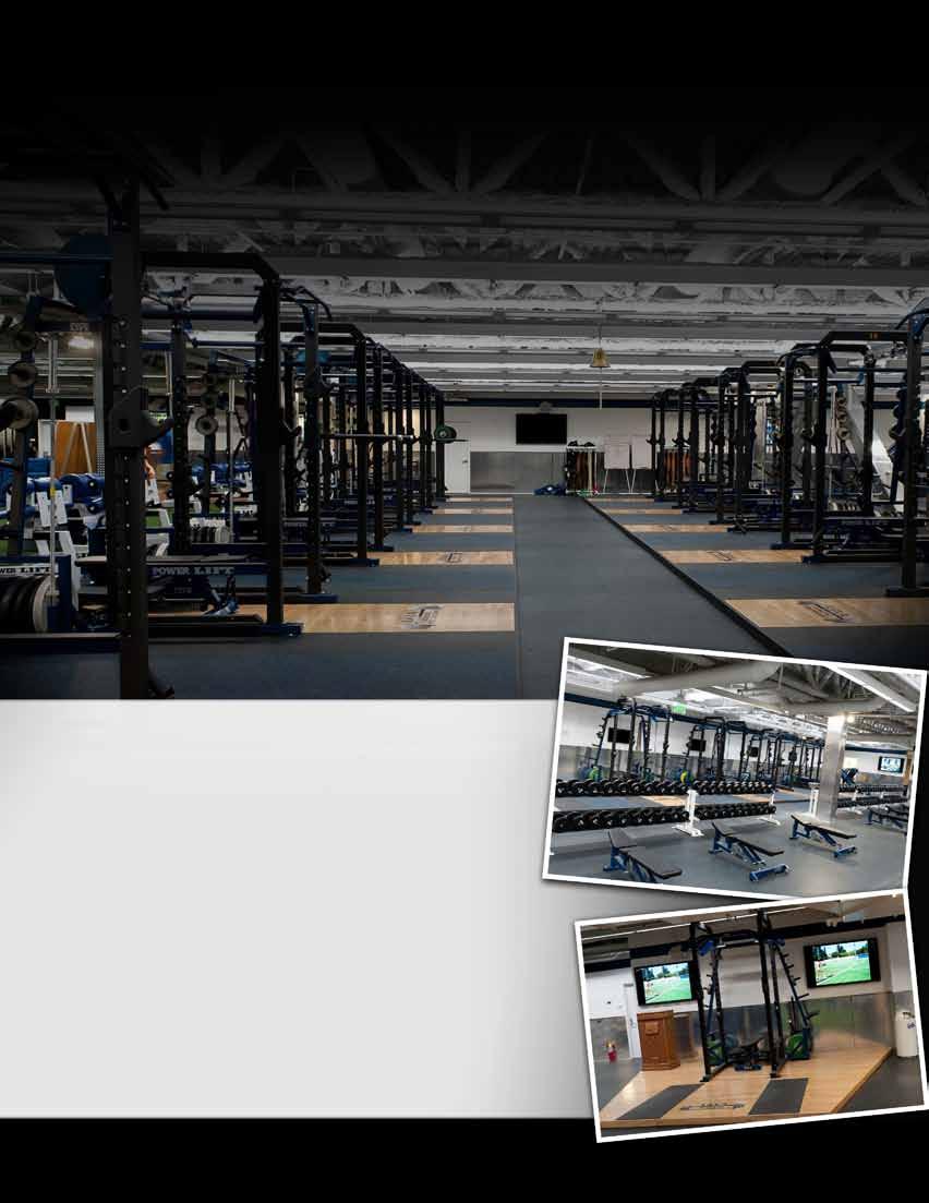 UCLA s Athletic Performance Center features 27 weight-lifting platforms, 30 upper and lower body weight machines and a variety of cardiovascular equipment in the Acosta Athletic Training Complex.