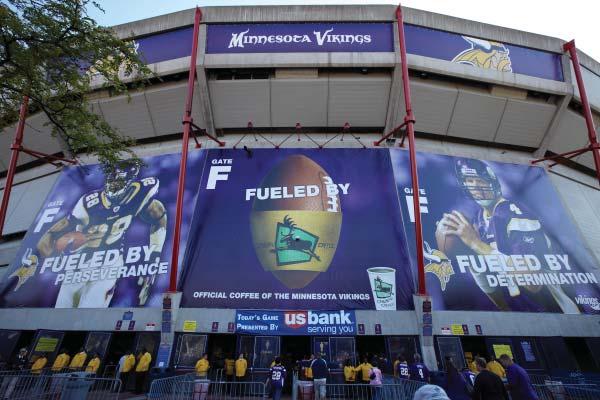 VIKINGS EXTRA POINTS VIKINGS SIGN 2 NEW PARTNERSHIPS VIKINGS ANNOUNCE NEW GATE-SIGNAGE PARTNERSHIPS WITH CARIBOU COFFEE AND THE MINNESOTA ARMY NATIONAL GUARD Eden Prairie, MN Earlier this season, the