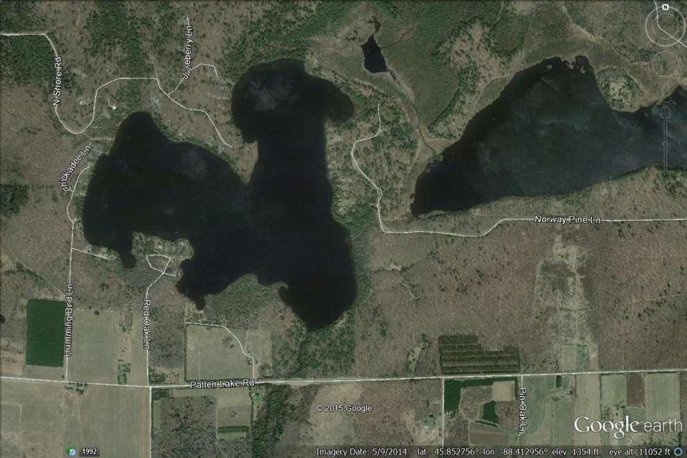 Patten Lake (WBIC 653700) Patten Lake, a 254 acre drainage lake is located in central Florence County (WDNR 2015J). It has a maximum depth of 52.