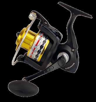 BLACK SPIN Marine BLACK CREEK KEY FEATURES 6 precision bearings, including 1 roller bearing Big line capacity spool in aluminum, double anodized One touch folding handle, metal with rubber