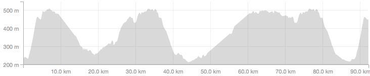 9km Elevation for the Road Race
