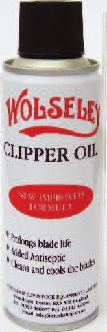 EQUIPMENT Wolseley Clippers Make sure that your Wolseley clippers are clean, oiled and running smoothly.