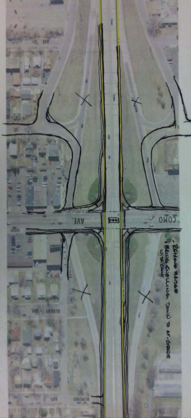 Long-Term Concept Zone 5 North of Taylor Avenue Signalized intersection at Como with channelized