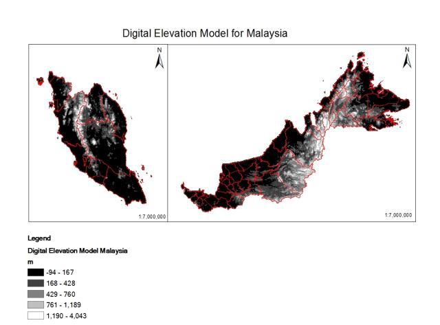 Power law extrapolation approach and the Digital Elevation Model (DEM) were used to establish the spatial wind distribution with its xyz-coordinate.