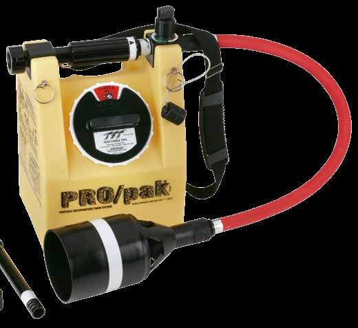 Everything you need is contained in one package that attaches to the end of your 25 mm (1 ) or fire hose.