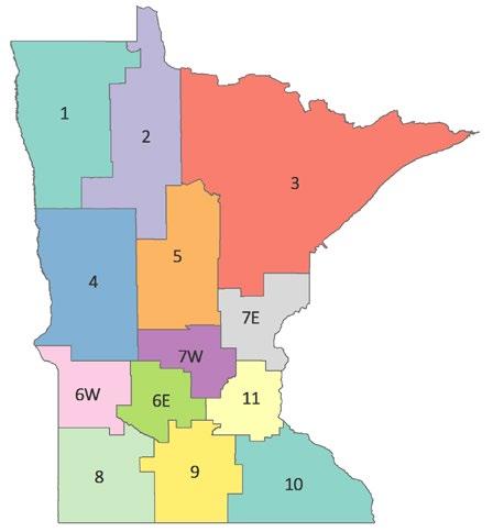 FIG. 6. MINNESOTA REGIONAL DEVELOPMENT ORGANIZATIONS Population projections are based on the 11