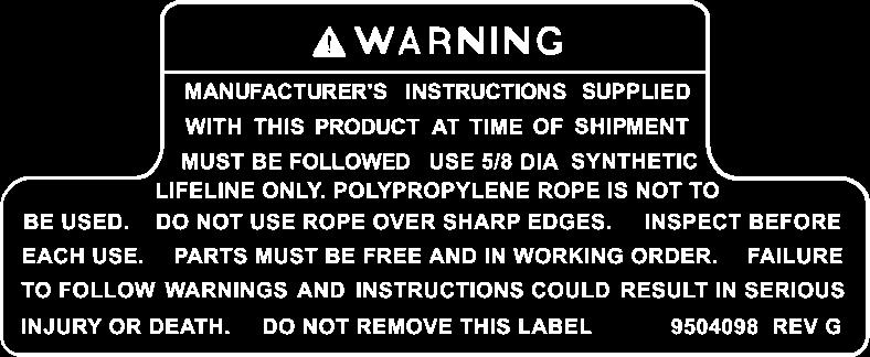 Rope Grab Use Label