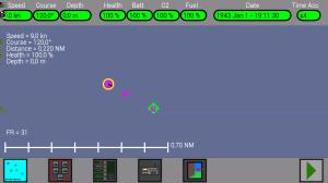In the picture below you can see the end of the approach maneuver, the Transport is in position and connected with your submarine : At this point start