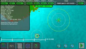 We go at periscope depth while we are waiting for the ship to come near, note that the gun button