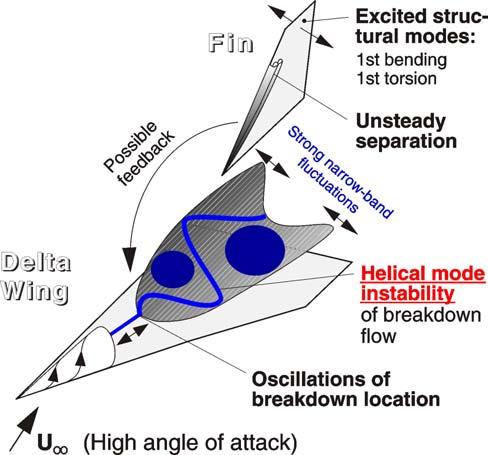 CHRISTIAN BREITSAMTER et al. of attack while the vortex axis moves inboard and upward.