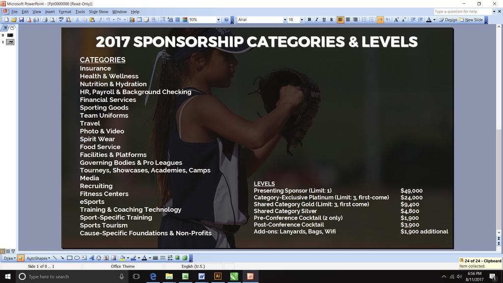 Limited Sponsorship Opportunities Subject to Deadlines Shown on TLCSportSummit.