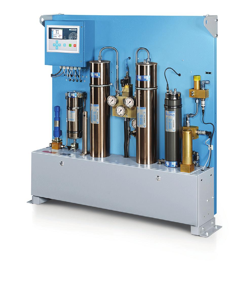 BAUER KOMPRESSOREN ACCESSORY SYSTEMS AIR AND GAS TREATMENT 15 8 7 2 4 4 3 1 5 6 1. Air/gas inlet 2. Condensate separator 3. Change-over module 4. Drying chambers 5. Oil removal filter/b-securus 6.