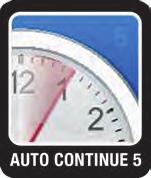 AuTO CONTiNuE 3 seconds, 5, 7, 10 or Off note: This is the length of time