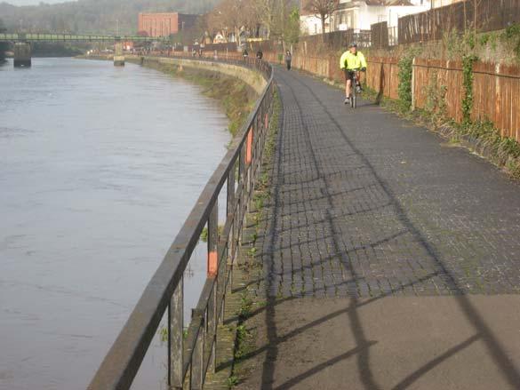 Bristol: whilst not a bridge, the Chocolate Path alongside River Avon has a 970mm
