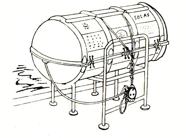 A safety valve is fitted each on the upper and lower buoyancy outside and on the canopy arches.