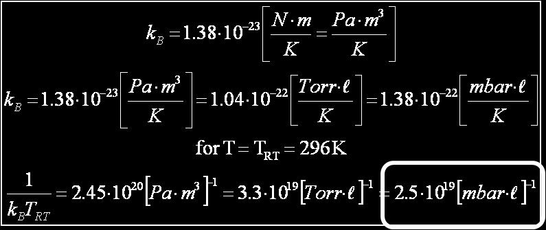 The two values are related by the ideal gas equation of state: The pressure-volume units are transformed to number