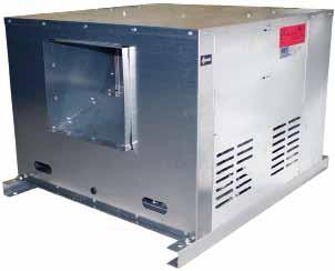 BVFC Belt driven centrifugal cabinet fan 400ºC/2h Fans in compact thermal and soundproof cabinets with motor and transmission set outside the airstream. Double inlet forward curved impeller.