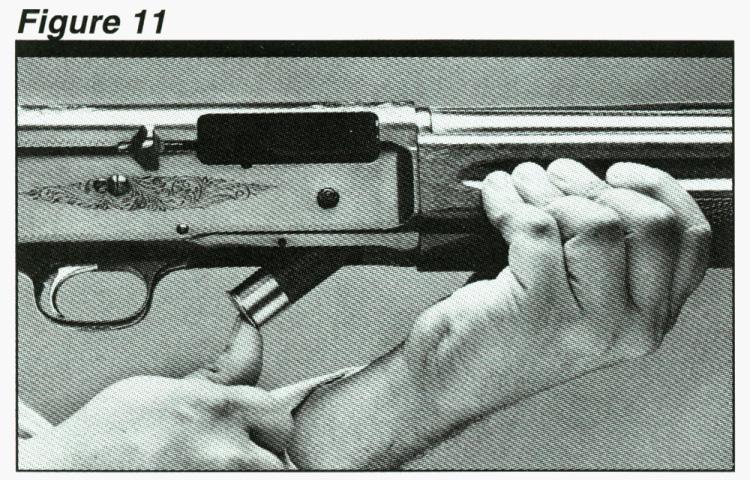 side of the receiver to close the action. The bolt release button is still provided to close the action on an empty chamber, if desired.
