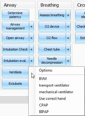 options appears. The facilitator can be more specific and choose, for example, 'transport ventilator'.
