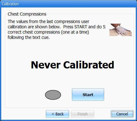For example, if calibrating chest compressions: The wizard prompts you with a #1. 1.