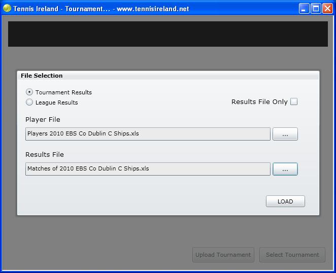 Locate and select the results file for your tournament and click Open Click Load.