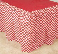 95 Table Skirt Red & White Check Pleated red & white checked