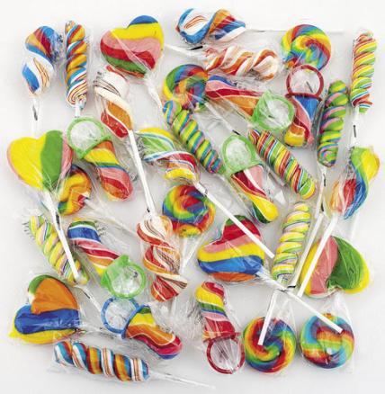 lollipops packed in a colorful box. 1 dozen $19.
