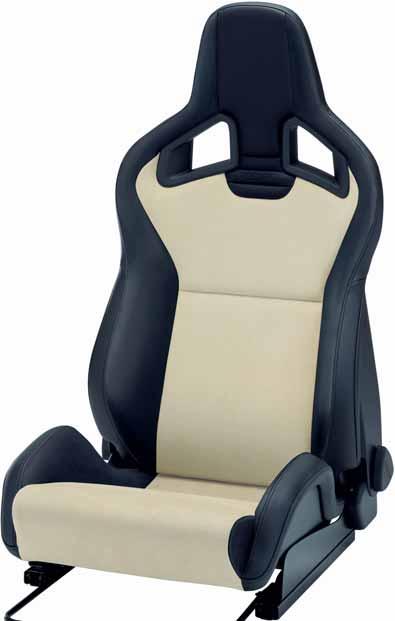 for 4-point harness; standard 3-point seatbelt can also be used Strongly sculptured shoulder support relieves muscle tension when cornering Firm upholstery gives the driver a great feel for the road