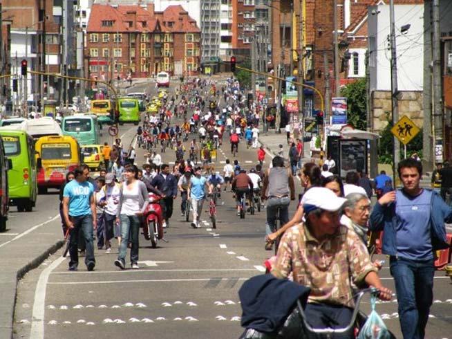 Ciclovias: A healthy epidemic Bogota, Colombia Ciclovias /Open Streets Promoting the use of public space Closing streets to motorized vehicles temporarily and to