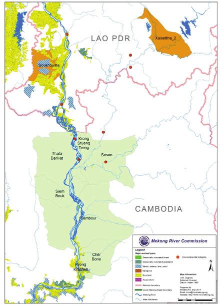 Figure 5: Wetlands and Environmental Hotspots in the Mekong