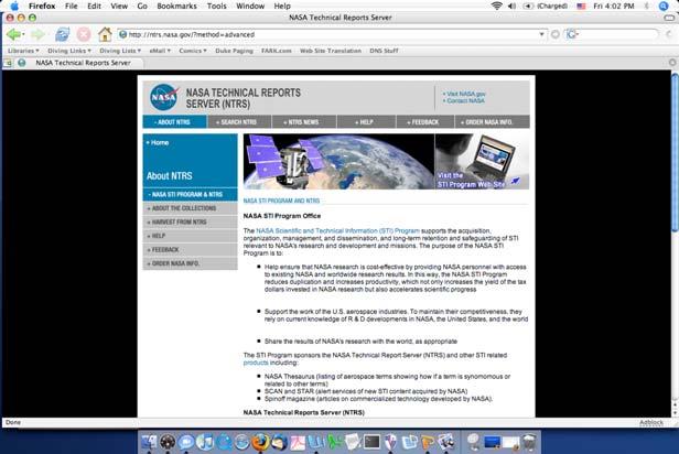 NASA Technical Reports Server (NTRS) http://ntrs.nasa.