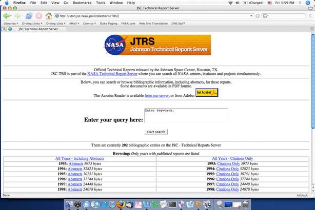 NASA Johnson Technical Reports Server http://ston.jsc.nasa.