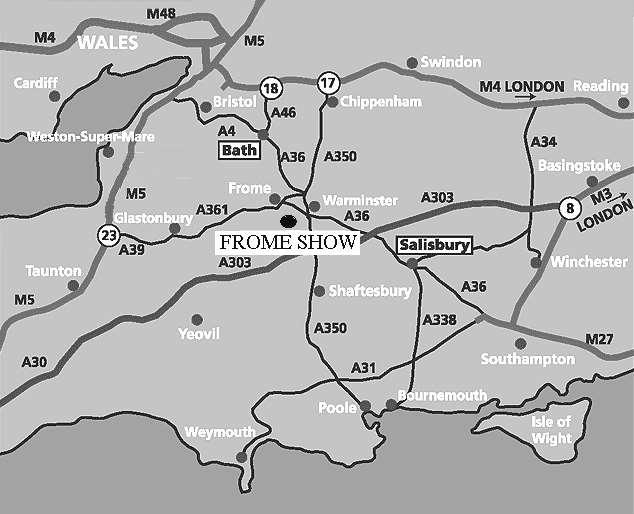 MAP HORSE BOX ENTRANCE HORSE BOX PARKING FROME AGRICULTURAL & CHEESE SHOW SHOWGROUND BUNNS LANE MAIN