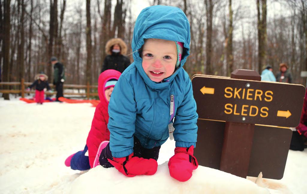 A few years ago, Blackwater Falls State Park installed conveyors to carry skiers and sledders back to the top of their respective runs.