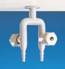DRY SERVICE CONTROLS PENDANT MOUNTED TWO WAY IN LINE TAPS, WITH UNION HOSE 1/2" 6842 FOR VACUUM 6852 FOR COMPRESSED AIR 6862 FOR OTHER PRESSURE GASES 19O TWO WAY IN LINE TAPS, WITH UNION HOSE 1/2"