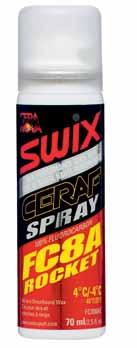 Category 1: 100% Fluorocarbon Cera F Liquid Category 2: HFBW Waxes Swix Cera F Liquid is designed for use as the final layer when waxing for top-level competitions.