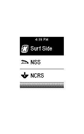 Surf Select Page-List Menu From this menu, a user can jump right to any of the 5 specific settings pages by scrolling up or down