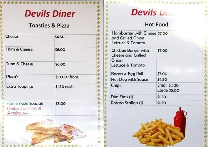Devils Diner Canteen Check out the great specials for Friday night and Weekends at the Club * * * * * * * * * Team Photos have now