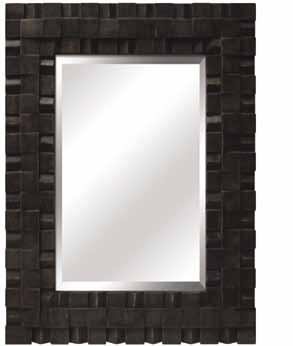 decorative mirrors mirrors YM201Y Wood Tone Brown Finish with Raised Blocked Pattern 39 W x 51 H x 1.