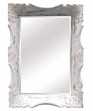 decorative mirrors YMSPU307-W Distressed White Carved Finish 32 W x