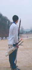 As for the width of stance, it is good for the archer to have the feet placed equal to, or just a little wider than the width of the shoulders.