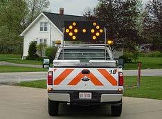 RETRO-REFLECTIVE MARKINGS ON WORK VEHICLES Visibility increased by the use of retro-reflective markings and appropriate