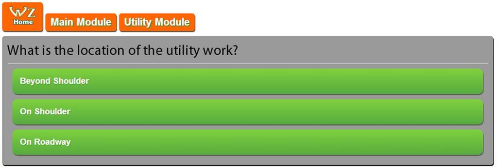 ANSWER QUESTIONS The first relevant question for this example involves the location of the utility work Given