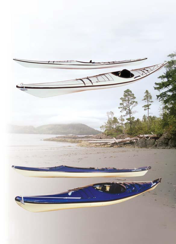 Rudderless kayak in modified Greenland style Designed for day paddling to weekenders Stable in spite of narrow hull as thin ends and rocker Klemtu Kap Farvel increase the draft and lower paddlers