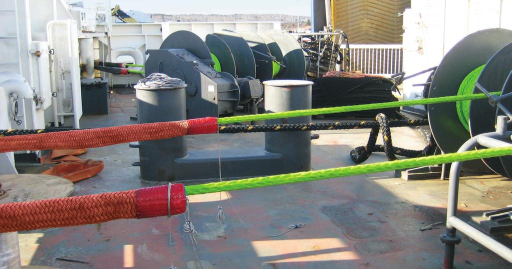 roller and panama chocks. An unprotected rope moving over a rough surface, such as a poorly maintained chock, can be subjected to both.