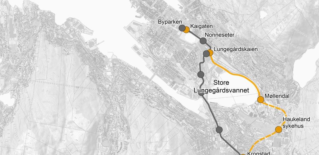 Bybanen til Fyllingsdalen o Ca 10 km 5 km surface 5 km underground o 8