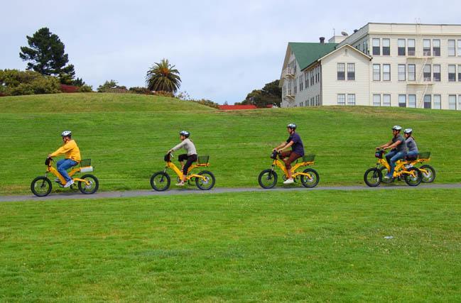 Bike your way around SF Rent a bike, cross the Golden Gate Bridge, ferry back ($30-70) Motor karts are also available Safety