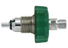 CHARGING ADAPTORS 3 1082 G Din 232 Adaptor For Nitrox With Green Handwheel and Oxygen Clean. Chromed Brass shaft with G 1/4 Male thread & 60 cone seat.