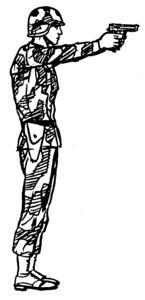 Keep the body straight with the shoulders slightly forward of the buttocks. Figure 2-9. Standing position without support. c. Kneeling Position.