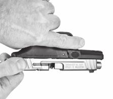 WARNING: WEAR SAFETY GLASSES EVERY TIME YOU ASSEMBLE OR DISASSEMBLE YOUR FIREARM. Point the muzzle in a safe direction. Make sure your finger is off the trigger and out of the trigger guard.